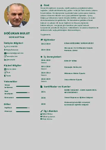 Gemi Kaptanı CV Örnekleri cv indir